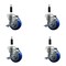 Service Caster 3.5'' SS Blue Poly Swivel 7/8'' Expanding Stem Caster Set with Brake, 4PK SCC-SSEX20S3514-PPUB-BLUE-TLB-78-4 - alternate 1